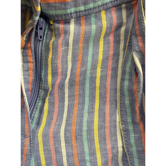 Talbots Petite 4P Blue Striped Shorts With Tie Belt Cotton & Linen Blend - Picture 6 of 12